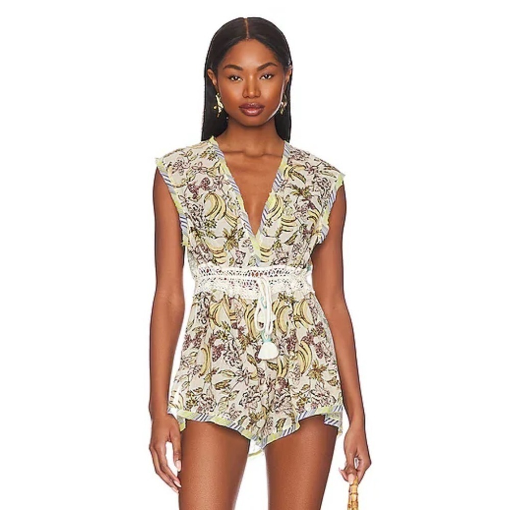 Free People Intimately FP Watching Waves Romper in Aquamarine size Medium